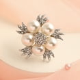 thumbnail image 4 of SOHI Silver-Plated White Stone-Studded Pearl Beaded Adjustable Finger Rings, 4 of 5
