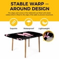 thumbnail image 4 of Valentine's Day Table Cloths for 3 Foot Rectangle Tables, Pink Bowknot Ribbon on Black Mother's Day Patio Waterproof Elastic Fitted Tablecloths, Washable Rectangular Table Cover for Camping, 4 of 8