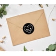 thumbnail image 1 of Darling Souvenir Round 45 Pieces Heart Thank You Stickers Personalized Bride Groom Initials And Date Envelope Seals-Black, 1 of 3