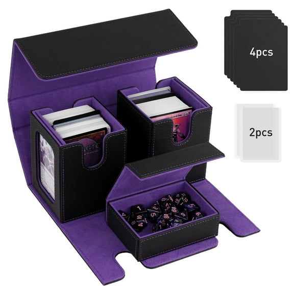 Deck Box TimoVo MTG Commander con pantalla de 2 mandos negra