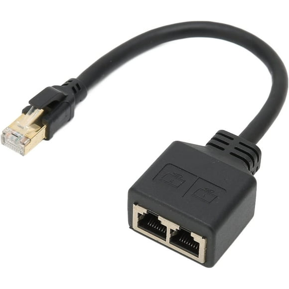 RJ45 Ethernet Network Splitter Adapter Cable, Ethernet Splitter 1 to 2 Cable Adapter Suitable CAT8 LAN Ethernet Socket