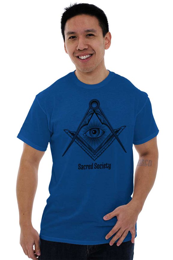 Illuminati Compass Secret Society Men's Graphic T Shirt Tees Brisco Brands M