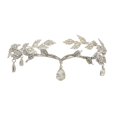 thumbnail image 2 of Diadema de boda con hojas de cristal, diadema nupcial para dama de honor, banda para la frente, Tiara nupcial con diamantes de imitación, corona (1 unidad), 2 of 5
