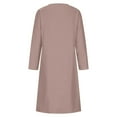 thumbnail image 5 of Fesfesfes Women Dress Sexy Solid Cold Shoulder Long Sleeve V-Neck Regular Dress, 5 of 8