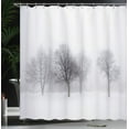 thumbnail image 4 of Ambesonne White Shower Curtain, Misty Winter Scenery, 69"Wx84"L, Grey White, 4 of 5