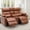 Leather Brown, variant on PYOIER Reclining Loveseat Sofa With Massage & Heating, Black