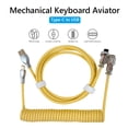 thumbnail image 2 of Cable USB tipo C para conector de aviador de teclado mecánico (amarillo) WDOplteas  Para estrenar, 2 of 9