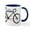 White/Navy Inside, variant on CafePress - Bike Made Up Of Words To Motivate Mugs - 11 oz Ceramic Mug - Novelty Coffee Tea Cup