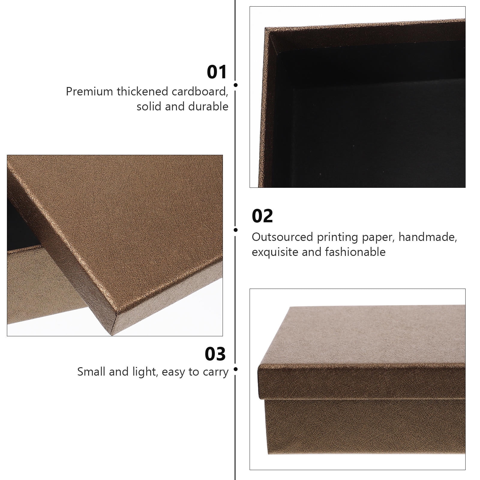 KALLORY 10Pcs Creative Paper Box Coffee Thick Cardboard Reusable for Ties