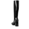 thumbnail image 4 of Jeffrey Campbell PATTI-OKH Black Patent Block Heel Knee-High Gold Buckle boot (9, BLACK PATENT), 4 of 4