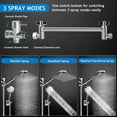 thumbnail image 5 of "Shower Head Combo 10Inch High Pressure Rain Shower Head with 11 Inch Adjustable Extension Arm and 3 Settings Handheld Shower Head Combo with Long Hose ", 5 of 21