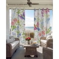 thumbnail image 6 of Spring Floral Kitchen Curtains Summer Flowers Botanical Birds Cafe Short Curtains for Bathroom Blackout Window Curtain Grommet Small Window Treatment Tier Drapes for Bedroom Living Room 27.5"x39"x2, 6 of 9