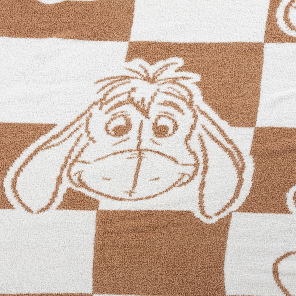 Winnie The Pooh Oversized Throw Blanket, Soft Feather Knit, All Ages, Tan & White, Disney, 50" x 70"