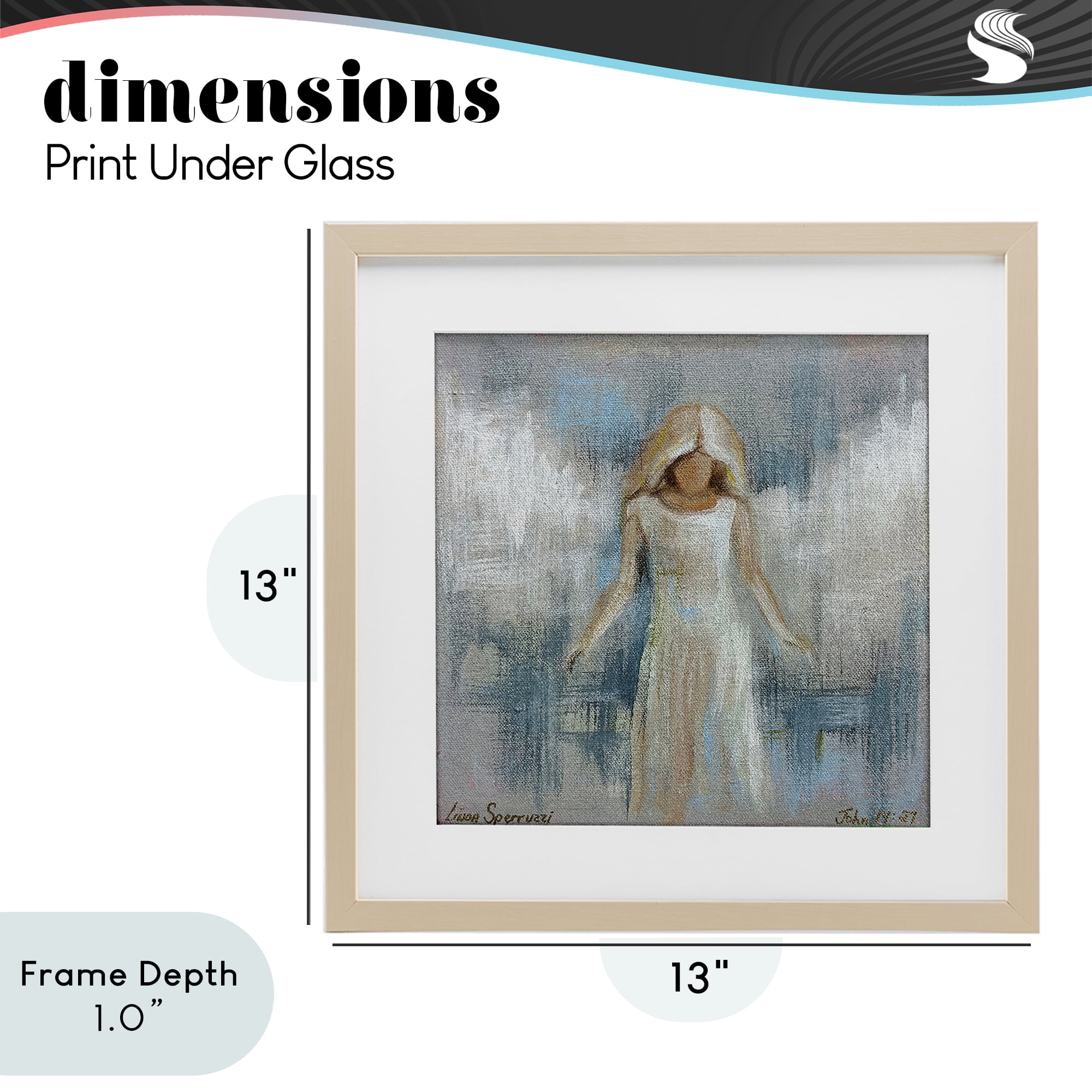 Stupell Industries Ethereal Peace Angel Birch Framed Print Under Glass, design by Linda Sperruzzi