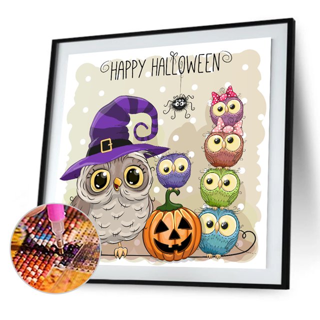 5D DIY Calabaza de Halloween Full Round Drill Diamond Painting Craft (LD353) Likrtyny Oficina Multiescena Multifunción