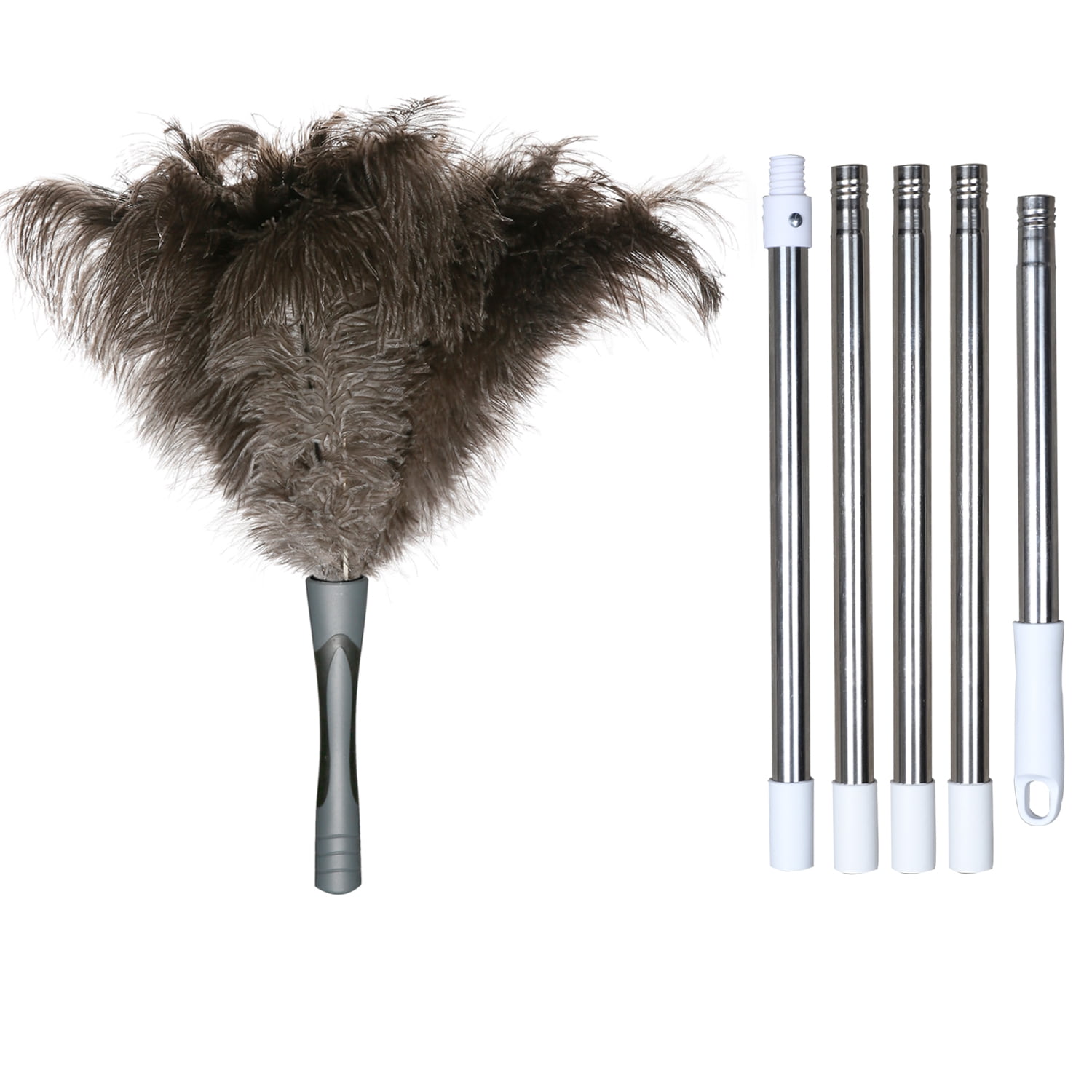 Midoneat Gray Ostrich Feather Duster ,Large Duster ,Extendable Feather