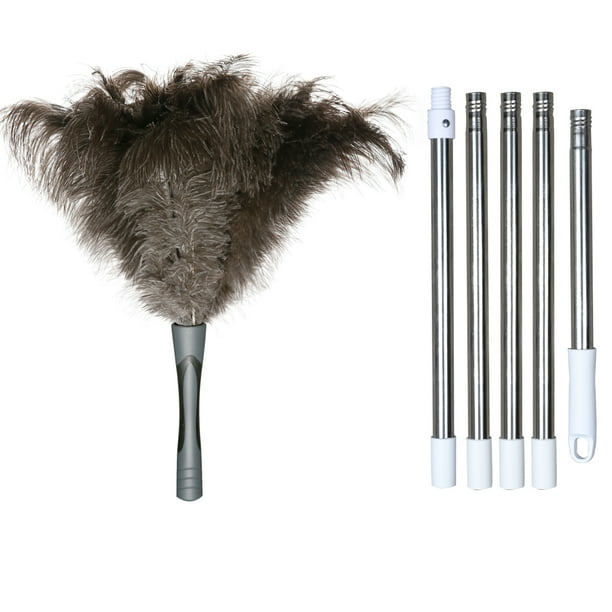 Midoneat Gray Ostrich Feather Duster ,Large Duster ,Extendable Feather