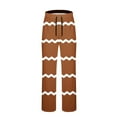 thumbnail image 4 of YLSDY Men Pajama Pants Comfy Casual Palazzo Lounge Wide Leg Pants for Teens 2025 Straight Loose Striped Print Joggers Trousers Brown L, 4 of 4