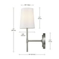 thumbnail image 3 of Globe Electric Brushed Nickel White Fabric Shade 1-Light Wall Sconce, 3 of 9