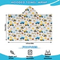 thumbnail image 2 of Cartoon Construction Vehicles Road Signs Hooded Bath Towel，50"x30" for Ages 3 To 12 Kids, Quick Dry Lightweight Soft Microfiber Hood Beach Towel Cover Up for Kids, 2 of 7