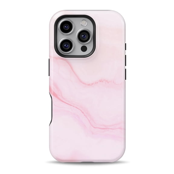 DesignSkinz Scratch-Resistant Hard Slim Case Compatible with iPhone 16 (Compatible with MagSafe) - Marble Surface V1 Pink