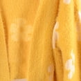 thumbnail image 2 of SWSMCLT Women's V Neck Knit Crop Sweater Bishop Long Sleeve Warm Fashion Cozy Slouchy Short Open Front Cardigan Soft Floral Winter Fluffy Yellow X-Large, 2 of 4