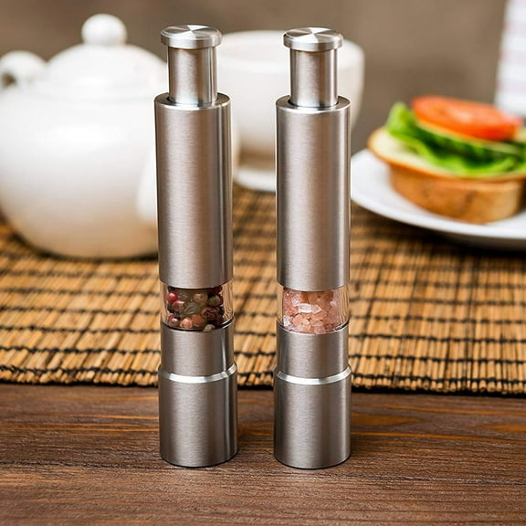 Stainless Steel Thumb Push Salt Pepper Spice Sauce Grinder Mill Muller Stick