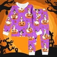 thumbnail image 2 of Weebloom Halloween Kids Girls' Pajama Sets Cute Pumpkin Boys Pajama Set Long Sleeve Sleepwear Nightwear Pjs Loungewear Purple 8Y, 2 of 4