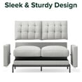 thumbnail image 5 of Zinus Thompson Modern 2-Seater Indoor Loveseat, Light Grey, Mid-Century Compact Design, 5 of 10