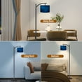 thumbnail image 2 of Arc Floor Lamps blue marbled texture Modern LED Adjustable Lampshade Standing Light for Living Room Reading Bedroom Office, 2 of 5