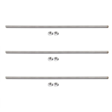 

3X 320mm X M8 Stainless Steel Thread Bar Rod Silver Tone