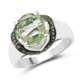 thumbnail image 1 of 3.95 Carat Genuine Green Amethyst and Green Diamond .925 Sterling Silver Ring QJ Model, 1 of 3