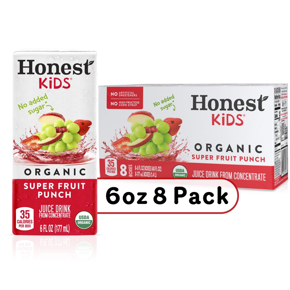 Honest Kids Super Fruit Punch Cartons, 6 fl oz, 8 Pack