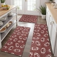 thumbnail image 2 of Maroon Footballs Pattern Kitchen Rugs Sets Of 3,Kitchen Runner Rugs Non Skid Washable,Decorative Kitchen Floor Mats for Kitchen,Sink,Laundry,17"x30"+ 17"x47" + 17"x59", 2 of 6