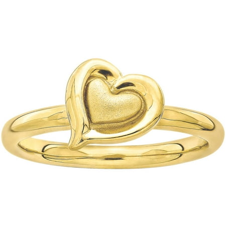 Stackable Expressions Sterling Silver Gold-Plated Heart Ring