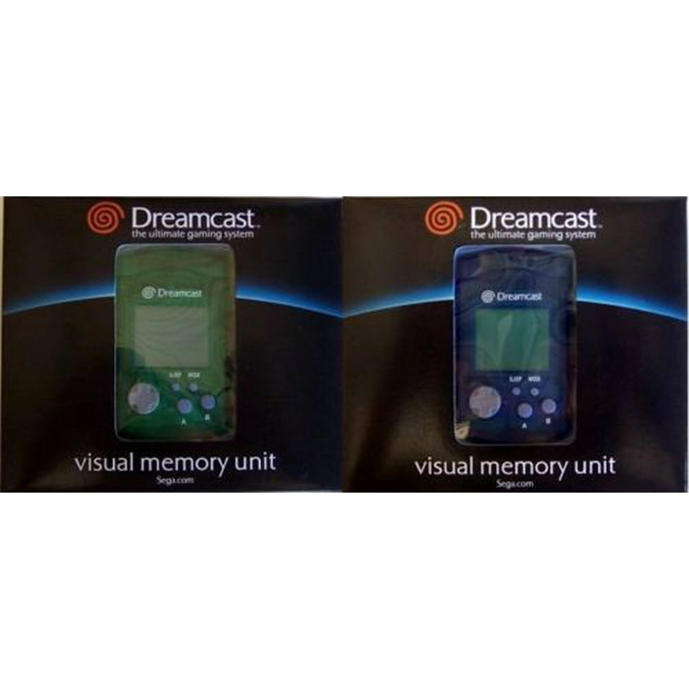 Sega Dreamcast Memory Card VMU 1 BLUE & 1 GREEN