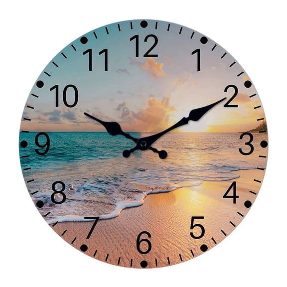 DESIGNICE Wall Clock,European Minimalist Style Bathroom Clock,Made from Sturdy MDF Small Wall Clock,12",Style2