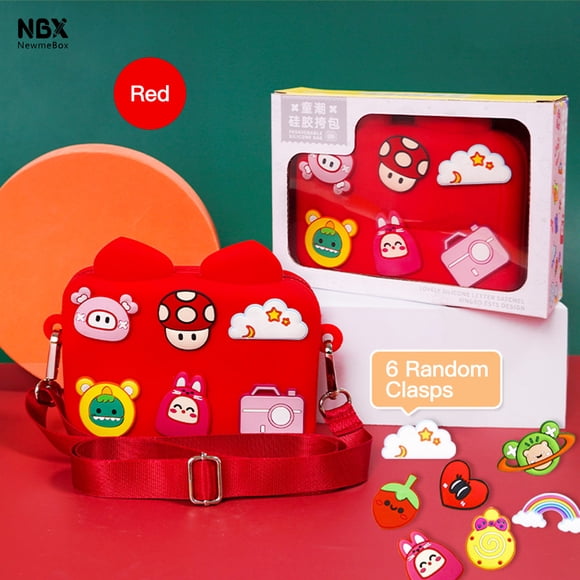 NBX Cute Cartoon Soft Silicone Bag Crossbody Shoulder Bag Purse Waterproof Anti Fall Stationery Storage