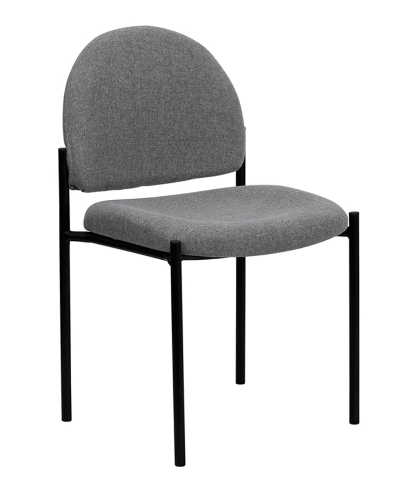 Offex Gray Fabric Comfortable Stackable Steel Side Chair Walmart Com