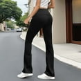 thumbnail image 5 of QATAINLAV Black Women's Foldover Flare Yoga Pants Casual Bootcut Bell Bottom Trousers Solid Color Lounge Pants Gym Workout Legging Sweatpants S, 5 of 9