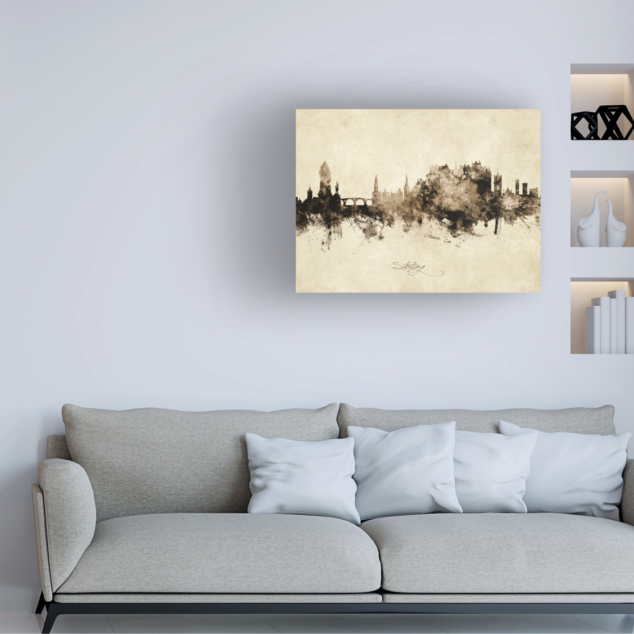 Michael Tompsett 'Stirling Scotland Skyline Vintage' Canvas Art