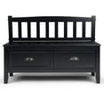 Burlington 42" W SOLID WOOD Entryway Storage Bench with Drawers in White