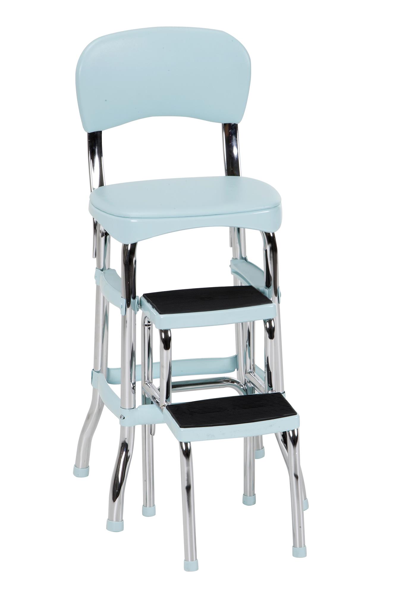 Step Stools Cosco Stylaire Retro Chair Step Stool With Sliding Steps Teal