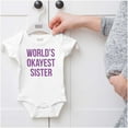thumbnail image 5 of Worlds Okayest Sister Sibling Bodysuit Jumper Girls Infant Baby Brisco Brands NB, 5 of 6