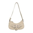 thumbnail image 4 of Bolso de hombro para mujer, bolso tipo cartera, bolso de moda de PU con cremallera, bolso para axila. beige, 4 of 9