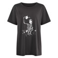 thumbnail image 4 of Pntutb Blusa de manga corta con estampado de calavera, sol y luna, estilo vintage, para mujer Pntutb Pntutb-3266, 4 of 9