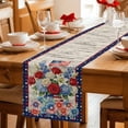 thumbnail image 5 of 4th of July Floral Table Runner 72 Inches, USA Star Vintage Roses American Star Patriotic Bed Runner Dresser Scarves Tabletop for Indoor Outdoor Parties/Ceremony/Banquet, 16" x 72", 5 of 9
