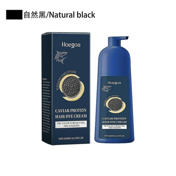 Hoegoa Crème Capillaire Protéinée au Caviar Douce Nourrissante et Facile à Développer Extrait de Plante Colorante Soin des Cheveux Agent de Coiffure Tendance
