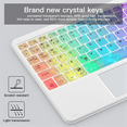 thumbnail image 5 of Transparent Colorful Luminous Bluetooth Keyboard 10-Inch Backlit Bluetooth Keyboard Suitable for Tablet Laptops White, 5 of 5