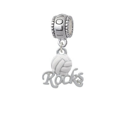 Enamel Volleyball ''Rocks'' - I Love You Charm Bead